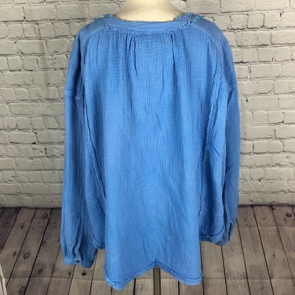 Free people Carolina blue button down M - Picture 4 of 8